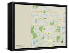 Political Map of Coral Springs, FL-null-Framed Stretched Canvas