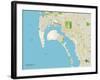 Political Map of Coronado, CA-null-Framed Art Print