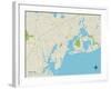 Political Map of Cotuit, MA-null-Framed Art Print