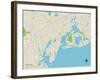 Political Map of Cotuit, MA-null-Framed Art Print