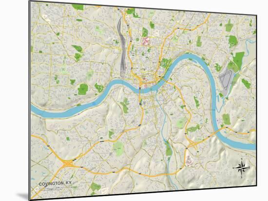 Political Map of Covington, KY-null-Mounted Art Print