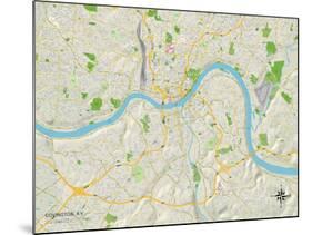 Political Map of Covington, KY-null-Mounted Art Print