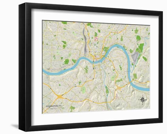 Political Map of Covington, KY-null-Framed Art Print