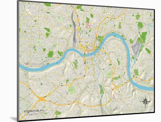 Political Map of Covington, KY-null-Mounted Art Print