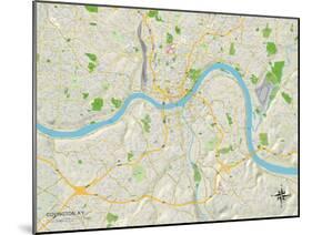 Political Map of Covington, KY-null-Mounted Art Print