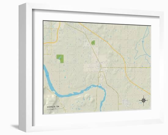 Political Map of Coweta, OK-null-Framed Art Print