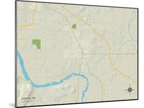 Political Map of Coweta, OK-null-Mounted Art Print