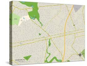 Political Map of Cranford, NJ-null-Stretched Canvas