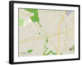 Political Map of Cranford, NJ-null-Framed Art Print