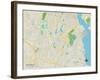 Political Map of Cranston, RI-null-Framed Art Print