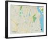 Political Map of Cranston, RI-null-Framed Art Print