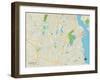 Political Map of Cranston, RI-null-Framed Art Print