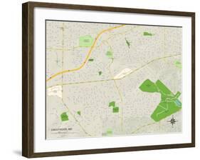 Political Map of Crestwood, MO-null-Framed Art Print