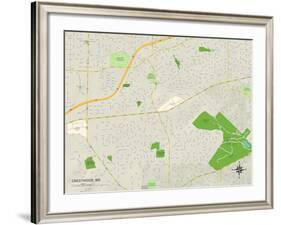 Political Map of Crestwood, MO-null-Framed Art Print