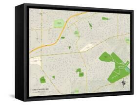 Political Map of Crestwood, MO-null-Framed Stretched Canvas