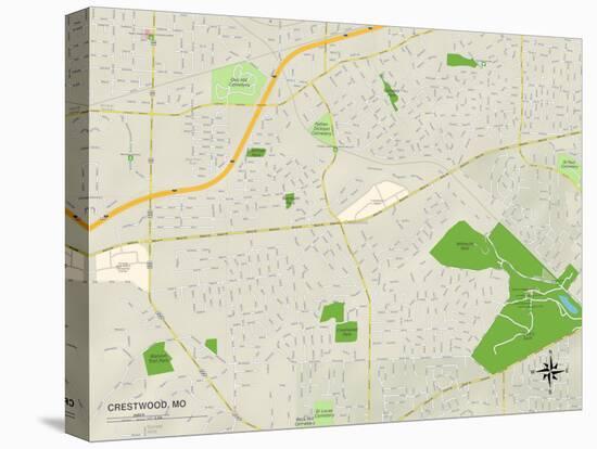 Political Map of Crestwood, MO-null-Stretched Canvas