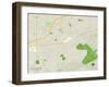 Political Map of Crestwood, MO-null-Framed Art Print