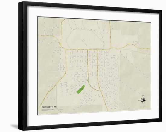 Political Map of Crossett, AR-null-Framed Art Print