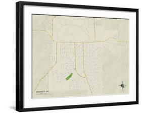 Political Map of Crossett, AR-null-Framed Art Print