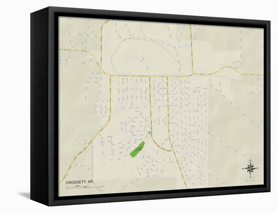 Political Map of Crossett, AR-null-Framed Stretched Canvas