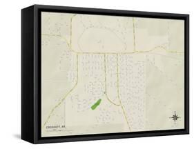 Political Map of Crossett, AR-null-Framed Stretched Canvas