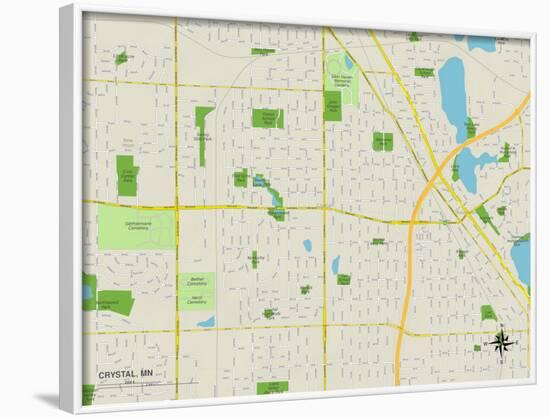 Political Map of Crystal, MN-null-Framed Art Print