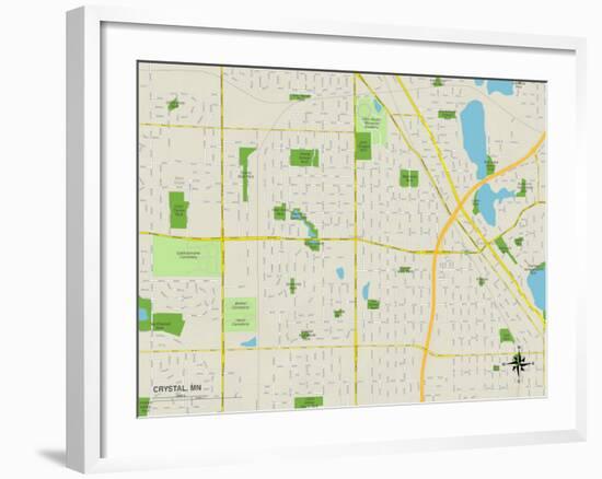 Political Map of Crystal, MN-null-Framed Art Print