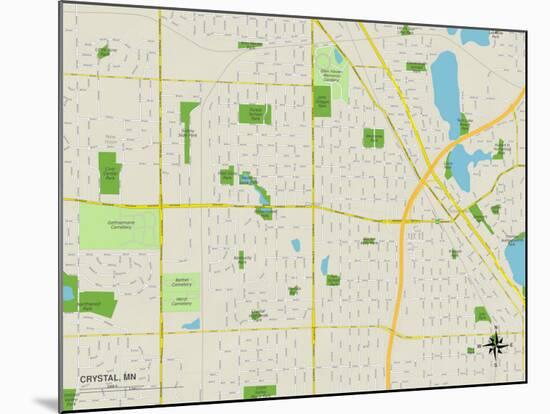 Political Map of Crystal, MN-null-Mounted Art Print