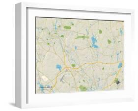 Political Map of Cumberland, RI-null-Framed Art Print