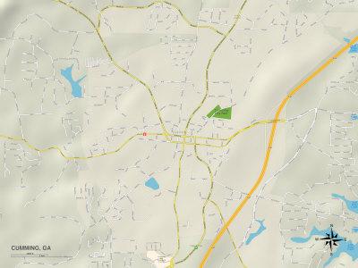 'Political Map of Cumming, GA' Prints | AllPosters.com
