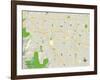 Political Map of Cupertino, CA-null-Framed Art Print