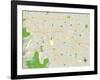 Political Map of Cupertino, CA-null-Framed Art Print