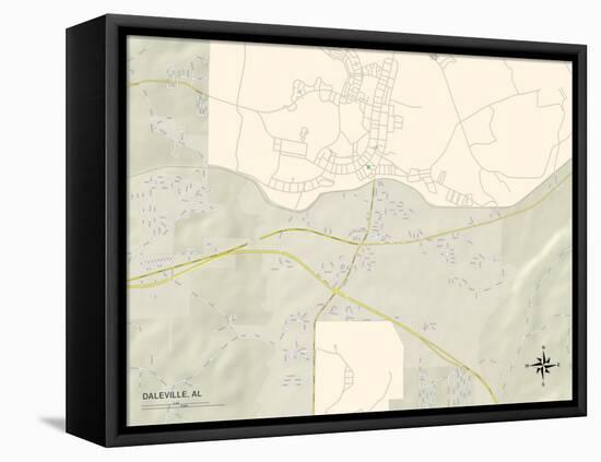 Political Map of Daleville, AL-null-Framed Stretched Canvas