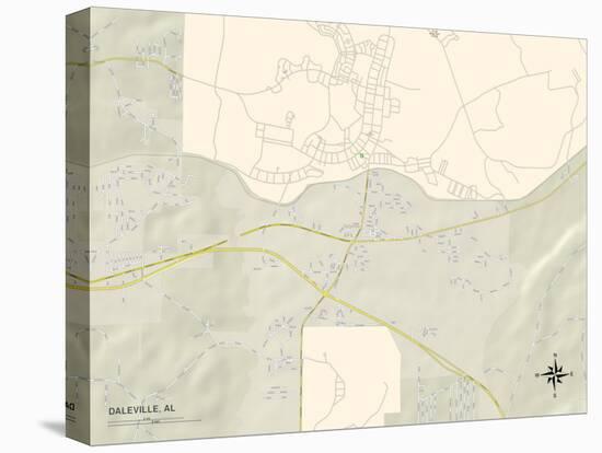 Political Map of Daleville, AL-null-Stretched Canvas