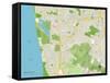 Political Map of Daly City, CA-null-Framed Stretched Canvas