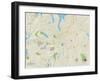 Political Map of Danbury, CT-null-Framed Art Print