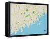 Political Map of Darien, CT-null-Framed Stretched Canvas