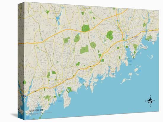 Political Map of Darien, CT-null-Stretched Canvas