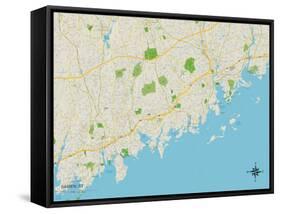 Political Map of Darien, CT-null-Framed Stretched Canvas