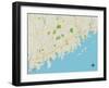 Political Map of Darien, CT-null-Framed Art Print