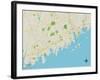 Political Map of Darien, CT-null-Framed Art Print