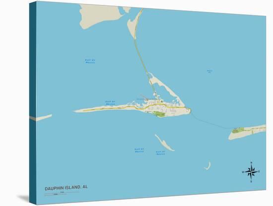 Political Map of Dauphin Island, AL-null-Stretched Canvas