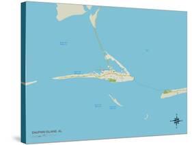 Political Map of Dauphin Island, AL-null-Stretched Canvas