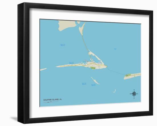 Political Map of Dauphin Island, AL-null-Framed Art Print