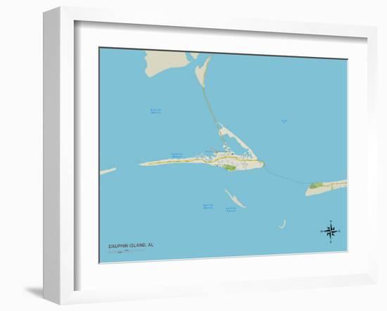 Political Map of Dauphin Island, AL-null-Framed Art Print