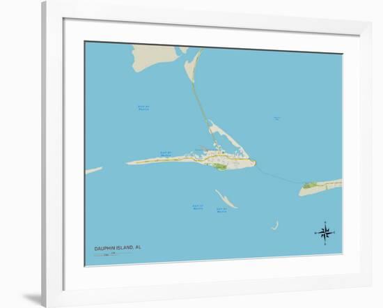 Political Map of Dauphin Island, AL-null-Framed Art Print