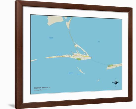 Political Map of Dauphin Island, AL-null-Framed Art Print