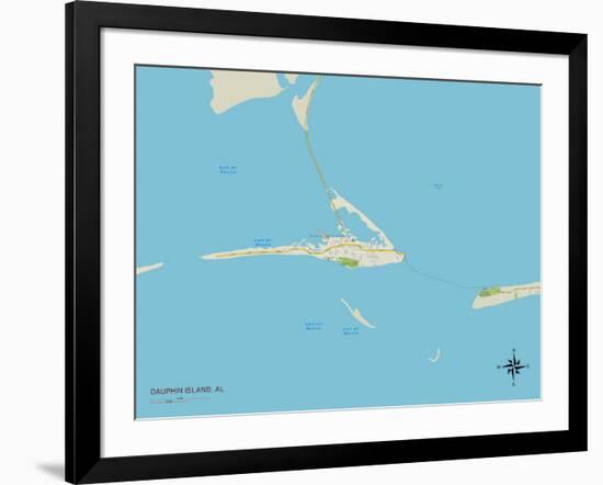 Political Map of Dauphin Island, AL-null-Framed Art Print