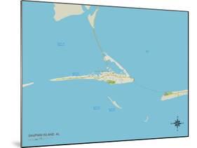Political Map of Dauphin Island, AL-null-Mounted Art Print