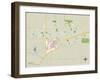 Political Map of Davis, CA-null-Framed Art Print